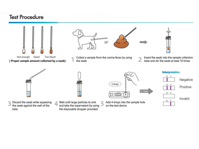SmileCare DR.Vet Pet Feces Canine Parvovirus CPV Testing Kit for Dogs 10-Packed